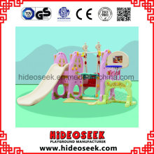 Small Plastic Slide and Slide for Toddler with Basket Hoop